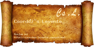 Csordás Levente névjegykártya